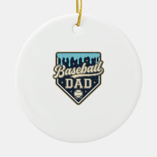 Baseball Dad Drippy Home Plate Vintage Vector Desi Ceramic Ornament