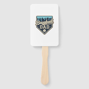 Baseball Dad Drippy Home Plate Vintage Vector Desi Hand Fan