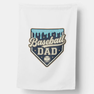 Baseball Dad Drippy Home Plate Vintage Vector Desi House Flag