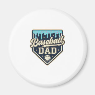 Baseball Dad Drippy Home Plate Vintage Vector Desi Magnet