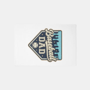 Baseball Dad Drippy Home Plate Vintage Vector Desi Rug