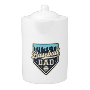 Baseball Dad Drippy Home Plate Vintage Vector Desi Teapot