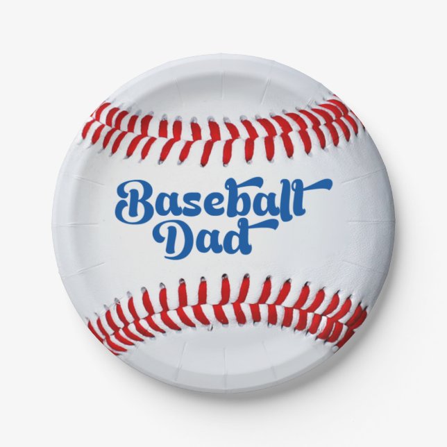 Baseball Dad Father Paper Plates (Front)