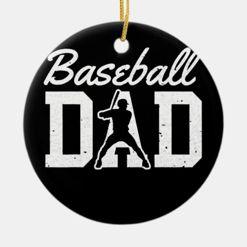 Baseball Dad Fathers Day Baseball Matching Dad  Ceramic Ornament