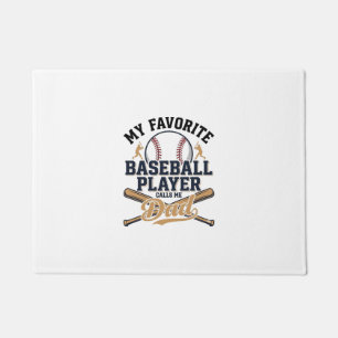 Baseball Dad Favorite Player Vintage Shirt Design_ Doormat