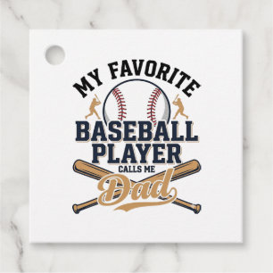 Baseball Dad Favorite Player Vintage Shirt Design_ Favor Tags