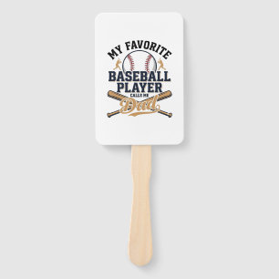 Baseball Dad Favorite Player Vintage Shirt Design_ Hand Fan
