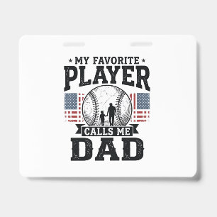 Baseball Dad Favorite Player Vintage Vector Design Badge