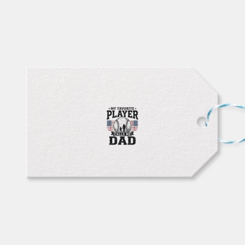 Baseball Dad Favorite Player Vintage Vector Design Gift Tags