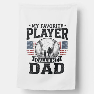 Baseball Dad Favorite Player Vintage Vector Design House Flag