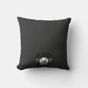Baseball Dad Favorite Player Vintage Vector Design Throw Pillow