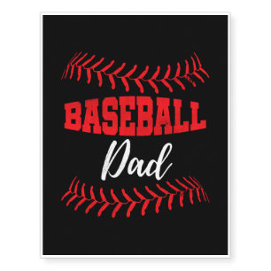 Baseball Dad Funny Baseball Player Father's Day Temporary Tattoos