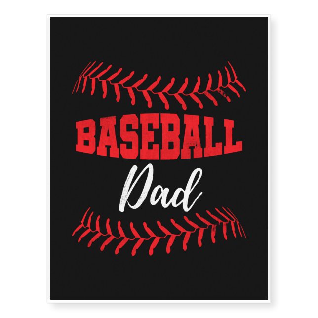 Baseball Dad Funny Baseball Player Father's Day Temporary Tattoos (Front)