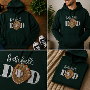 Baseball Dad Gift Embroidered Hoodie