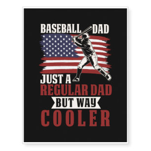Baseball Dad Humor Funny Baseball Father Temporary Tattoos