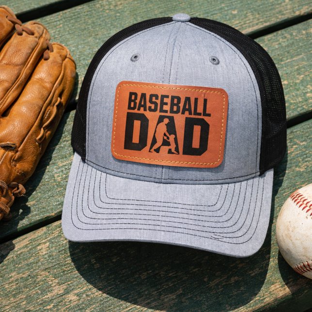 Baseball Dad Leather Patch Hat (Stylish baseball dad trucker hat built for game days, backyard BBQs, and proud dad moments daily.)
