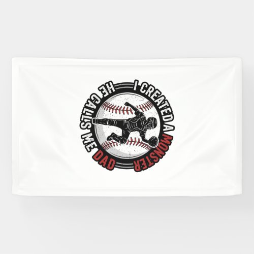 Baseball Dad Monster Vintage Catcher Shirt Design_ Banner