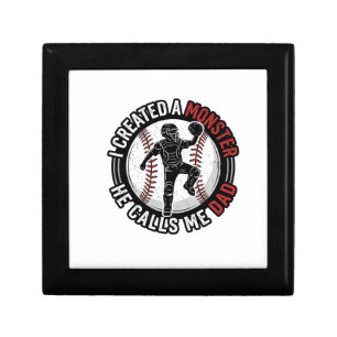 Baseball Dad Monster Vintage Catcher Shirt Design_ Gift Box
