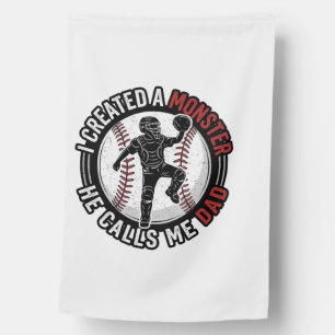 Baseball Dad Monster Vintage Catcher Shirt Design_ House Flag