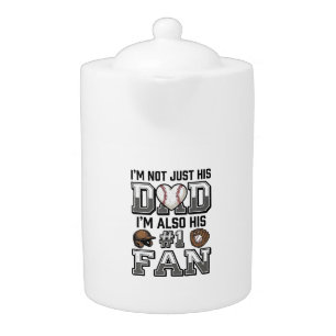 Baseball Dad Number 1 Fan Vintage Shirt Design_1 Teapot