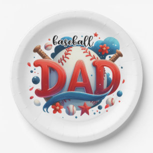 Baseball Dad Paper Plates