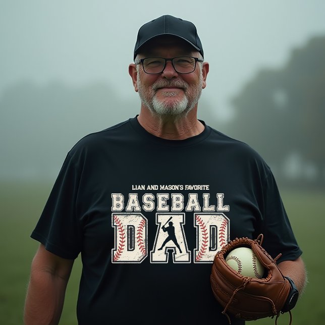 Baseball Dad Personalized Father's Day  T-Shirt (A serious home run gift!)