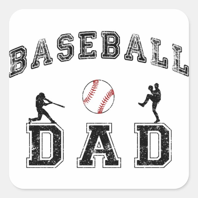 Baseball DAD Square Sticker (Front)