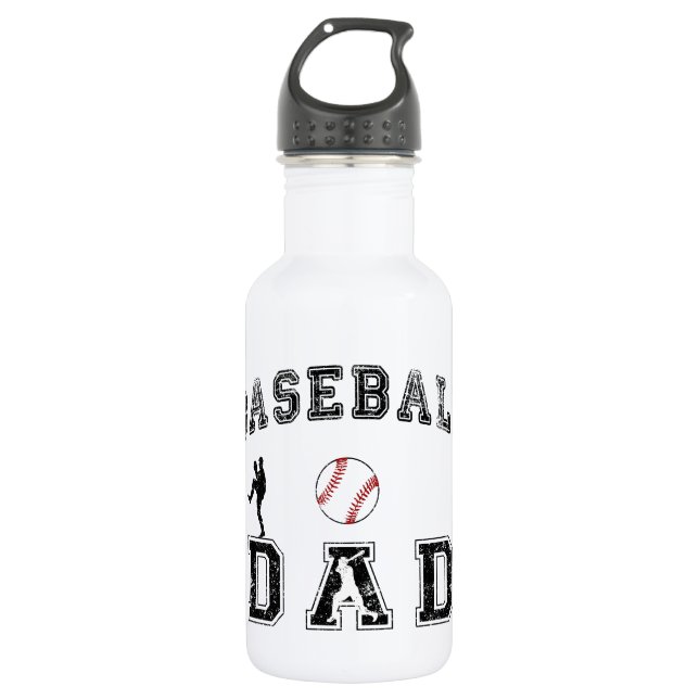 Baseball Dad Stainless Steel Water Bottle (Front)