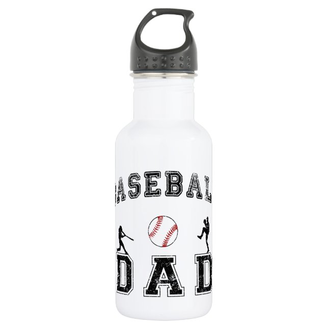 Baseball DAD Stainless Steel Water Bottle (Front)
