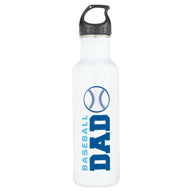 Baseball Dad Stainless Steel Water Bottle (Front)