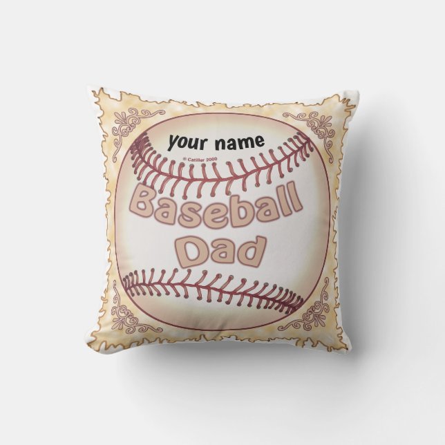 Baseball Dad  Throw Pillow (Front)