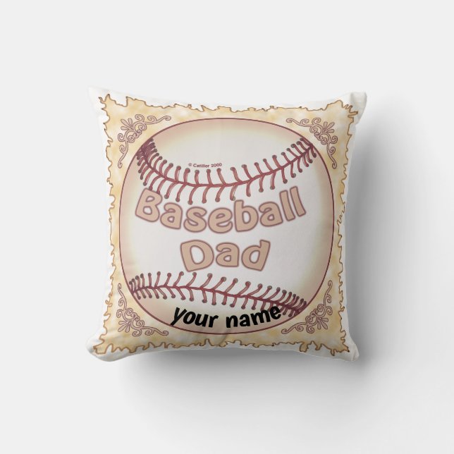 Baseball Dad  Throw Pillow (Front)