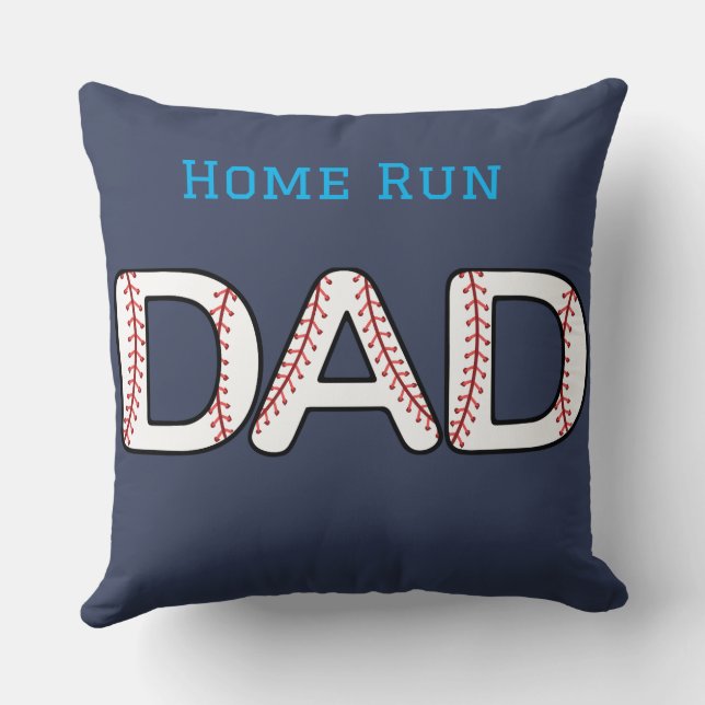 Baseball Dad Throw Pillow (Back)