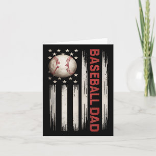Baseball Dad Usa American Flag Fathers Day 4th Of Card