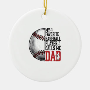 Baseball Dad Vintage Engraving Graphic T-Shirt_1 Ceramic Ornament