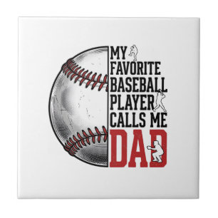 Baseball Dad Vintage Engraving Graphic T-Shirt_1 Ceramic Tile