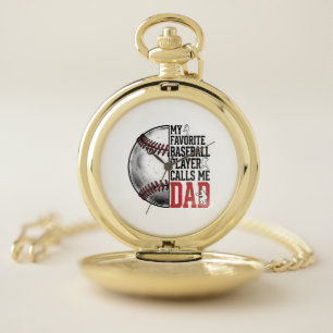 Baseball Dad Vintage Engraving Graphic T-Shirt_1 Pocket Watch