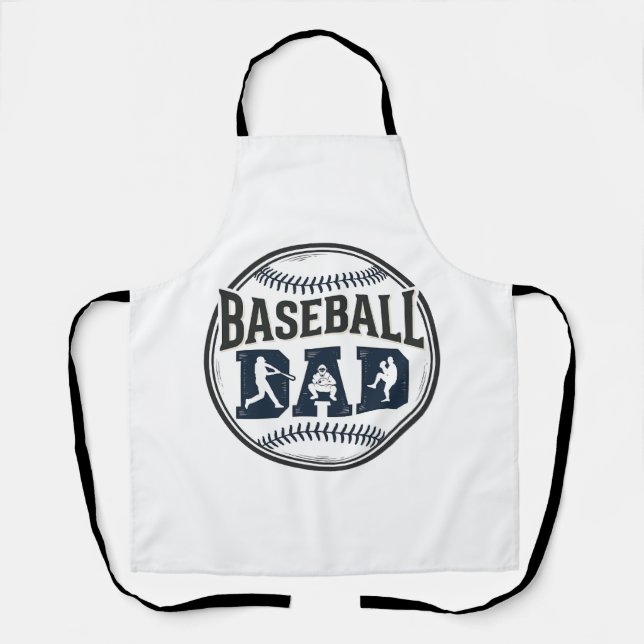 Baseball Dad Vintage Engraving Shirt Design_1 Apron (Front)