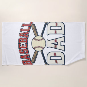 Baseball Dad Vintage Engraving Shirt Design_1 Beach Towel