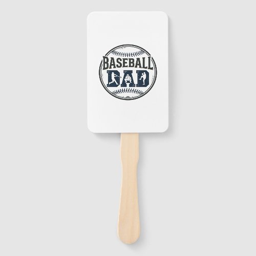 Baseball Dad Vintage Engraving Shirt Design_1 Hand Fan