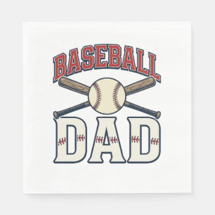 Baseball Dad Vintage Engraving Shirt Design_1 Napkins
