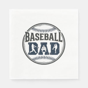 Baseball Dad Vintage Engraving Shirt Design_1 Napkins