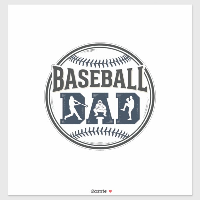 Baseball Dad Vintage Engraving Shirt Design_1 Sticker (Sheet)