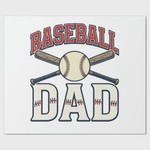 Baseball Dad Vintage Engraving Shirt Design_1 Wrapping Paper