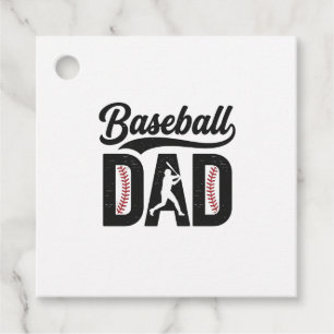Baseball Dad Vintage Engraving T-Shirt Design_1 Favor Tags