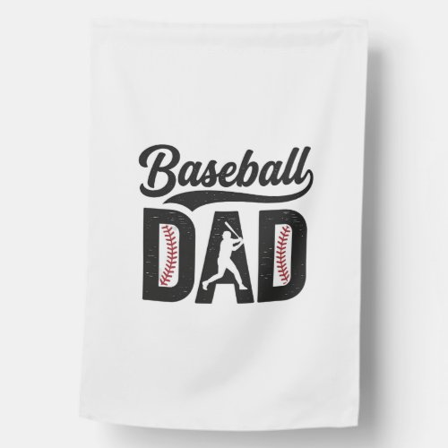 Baseball Dad Vintage Engraving T-Shirt Design_1 House Flag