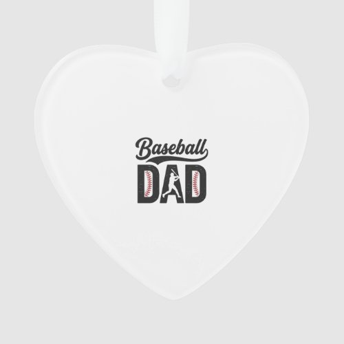 Baseball Dad Vintage Engraving T-Shirt Design_1 Ornament