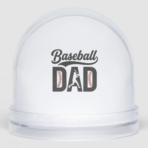 Baseball Dad Vintage Engraving T-Shirt Design_1 Snow Globe