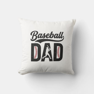 Baseball Dad Vintage Engraving T-Shirt Design_1 Throw Pillow