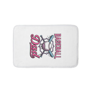 Baseball Dad Vintage Engraving T-Shirt Design (2)_ Bath Mat